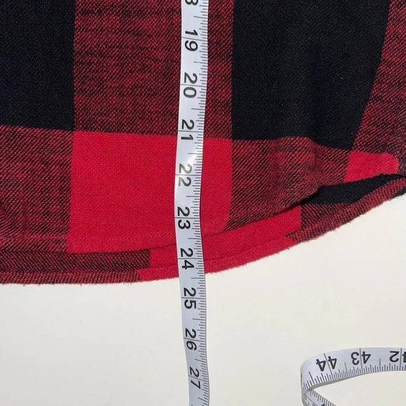 Maurices 100% Cotton Relaxed Fit Red Black Plaid Button Down Shirt Medium Women - Picture 8 of 11